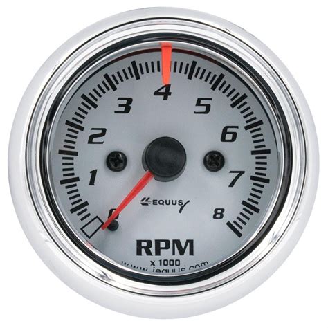 Equus E5076 5000 Series 2 12 Inch White Tachometer 8000 Rpm