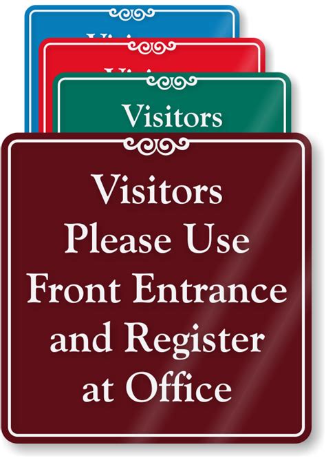 Visitor Showcase Signs Designer Visitor Signs For Doors