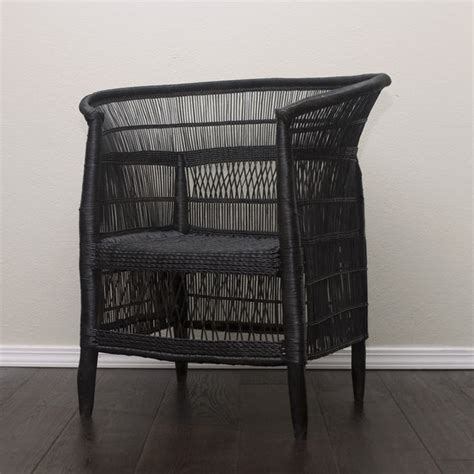 Woven Malawi Chair Black Warm Heart Bohemian