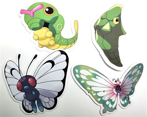 Caterpie Metapod Butterfree Gigantamax Butterfree 4 Vinyl Sticker