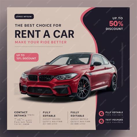 Premium Photo | A car advertisement for rent for rent for a rental car