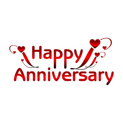 Red Luxury Happy Anniversary Special Font English Vector Clipart Hd