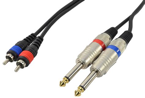 2 X RCA Phono Han Til 2 X 6 3 Mm Jack Mono Adapterkabel Jack Kabler