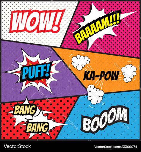 Pop art comics style template background Vector Image