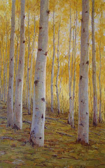 Aspens In Northern California Painting Art By Kathleen Dunphy