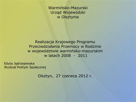 Ppt Warmi Sko Mazurski Urz D Wojew Dzki W Olsztynie Powerpoint