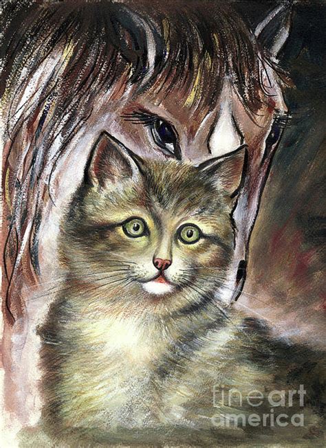 Cat And Horse Painting By Ivo Frbezar Fine Art America