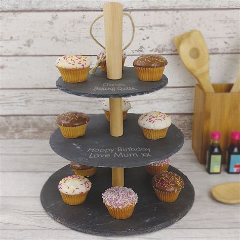 Personalised 3 Tier Baking Queen Slate Cake Stand Gift Store Ltd