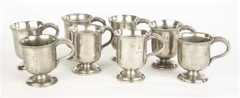 Eight English Pewter Mugs | Cottone Auctions