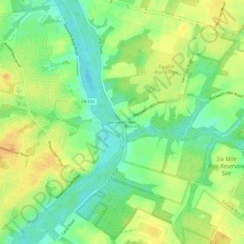 Blackwells Mills topographic map, elevation, terrain