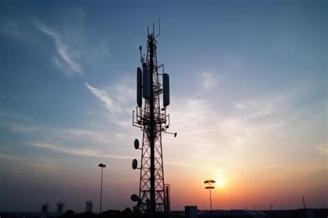 Premium Ai Image Silhouette Of 5g Network Antenna