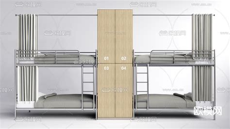 现代宿舍上下床 高低床su模型下载id14032144sketchup模型下载 欧模网