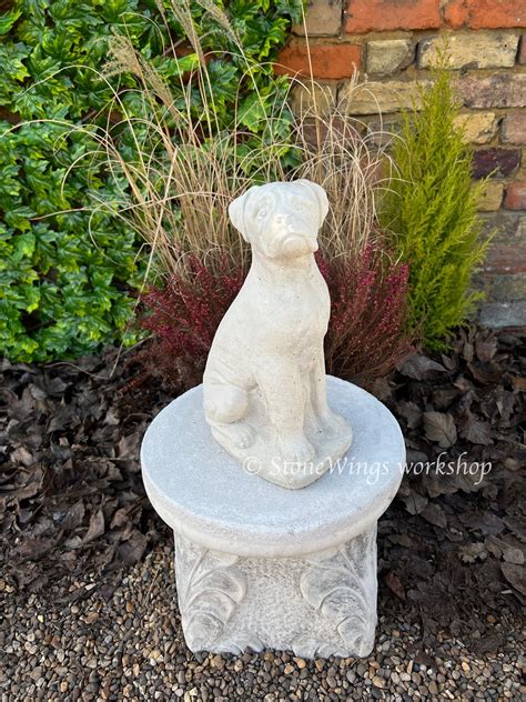 Stone Garden Detailed Dog Statue, Realistic Outdoor Statue, Large Dog ...