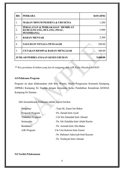 Kertas Kerja Contoh Format Terkini Cara Tulis Keptennews