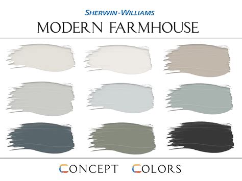 Sherwin Williams Modern Farmhouse Paint Palette Modern Etsy