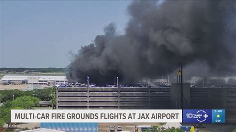 JAX airport closes following multi-vehicle fire in parking garage ...