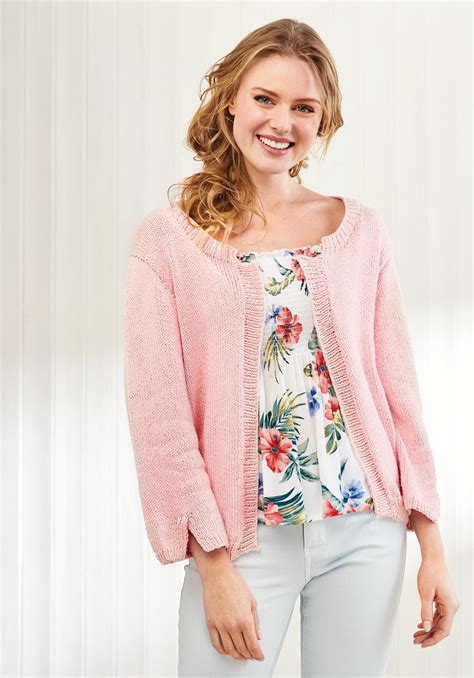 Simple Cotton Cardigan Knitting Patterns Lets Knit Magazine