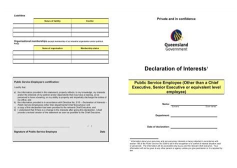 Declaration Of Interests Form â Public Service Employee Other Than