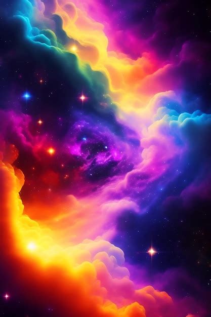 Premium Ai Image Colorful Space Galaxy Cloud Nebula Stary Night