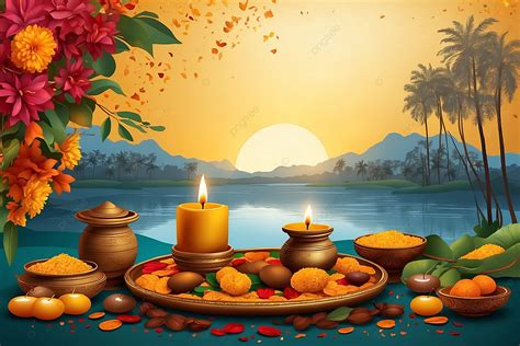 Flat Tamil New Year Illustration Background Celebrations Happy