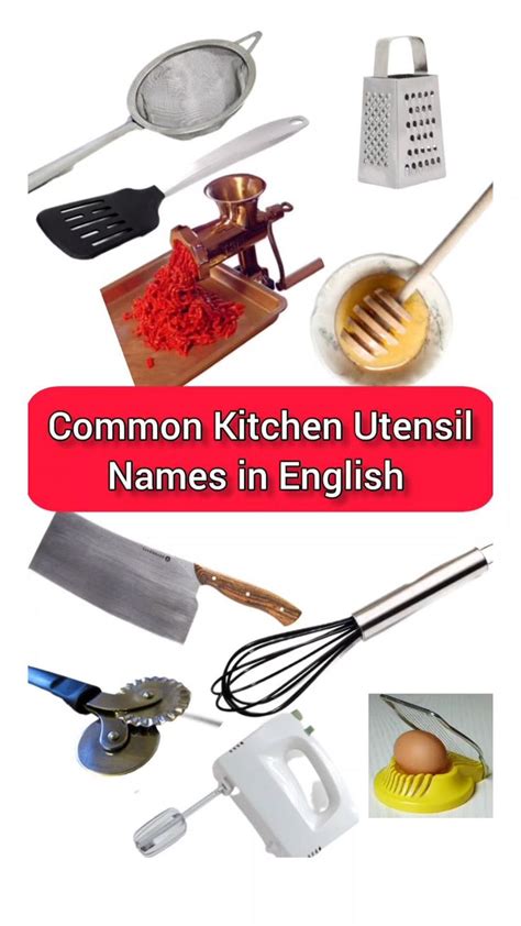 Common Kitchen Utensil Names In English