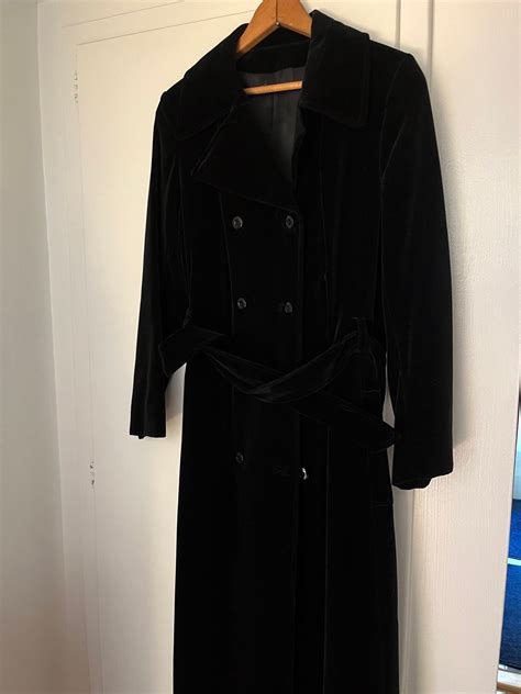 Vintage Full Length Black Velvet Coat By Drizzle Etsy