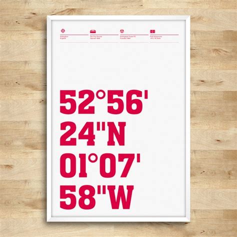 Nottingham Forest Posters The City Ground Coordinates by DINKIT