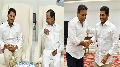 AP New CM YS Jagan Met With Telangana CM KCR KTR KCR Grand Welcome