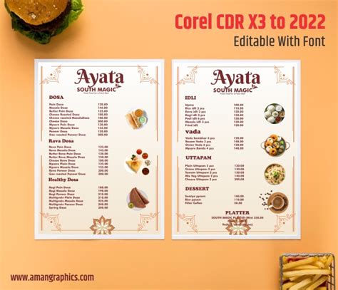 Aman Graphics: restaurant menu card design