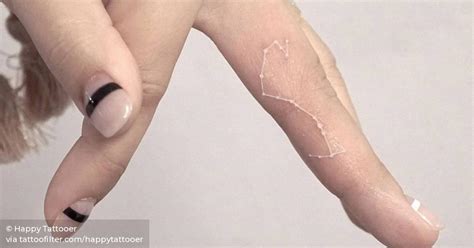 White Ink Scorpius Constellation Tattoo On The Finger