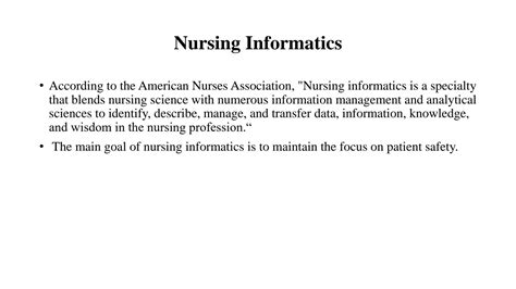 Solution The Evolution Of Nursing Informatics Presentation Studypool