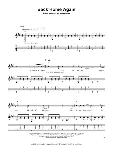 Back Home Again by John Denver - Guitar Tab Play-Along - Guitar Instructor