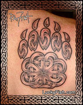 Celtic Bear Paw Tattoo Design – LuckyFish Art