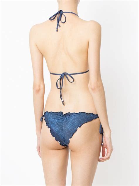 Buy AMIR SLAMA Denim Bikini Set Blue At 30 Off Editorialist