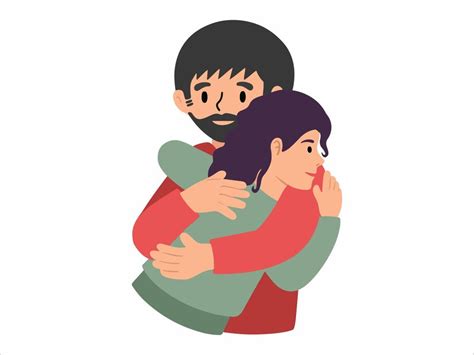 Premium Vector Father Hugging Daughter Or Avatar Icon Illustration