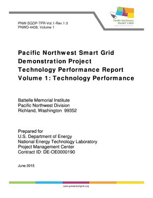 Fillable Online Smartgrid Pacific Northwest Smart Grid Demonstration