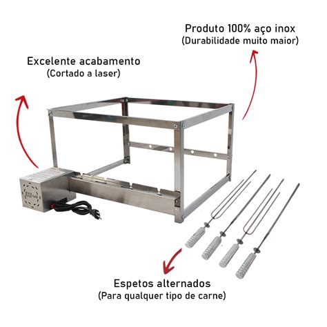 Churrasqueira Grill Girat Rio Espetos Inox Motor Fixo Issigrill