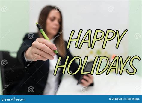 Inspiration Showing Sign Happy Holidays Business Concept Greeting Used