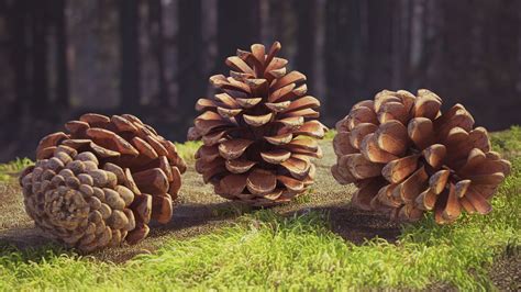 Pine Cones Collection 3d Model 29 3ds Obj Max C4d Ma Free3d