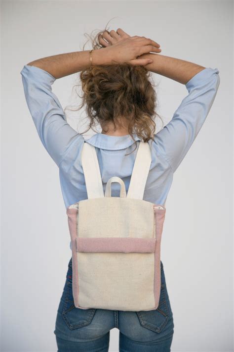 Ivory Backpack Pink Backpack Nude Backpack Canvas Backpack Natural Backpack Laptop Backpack