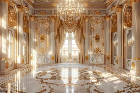 Palace interior background Luxury Palace room with gold decorations ...