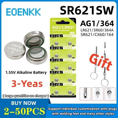 LR621 AG1 Alkaline Button Battery SR621SW 364 164 SR60 363 42 OFF