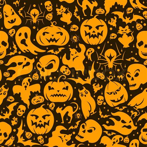 Halloween Seamless Pattern Stock Vector Colourbox