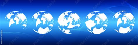 Earth globe icons. earth hemispheres with continents. vector world map ...