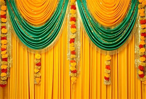 India Pooja Traditional Photography Backdrop Leaf Green Marigold Puja