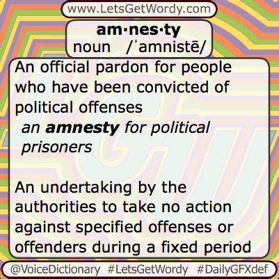 Voice Dictionary Daily Def: Amnesty 05/28/2013 GFX Definition of the Day