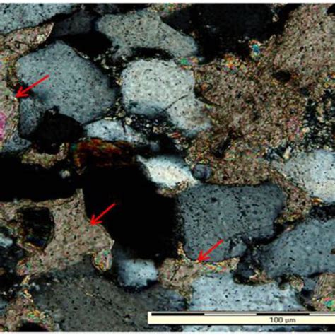 Thin Section Photomicrographs Showing A Hematite Cement Brown