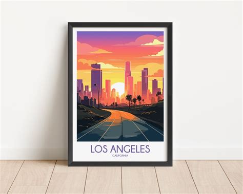 Los Angeles Travel Poster Los Angeles Travel Print California Travel