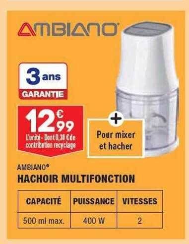 Promo Ambiano Hachoir Multifonction Chez Aldi