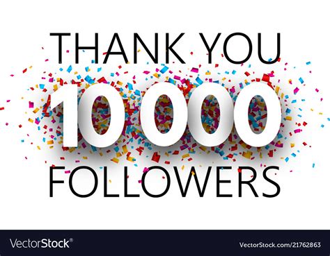 Thank You 10000 Followers Poster With Colorful Vector Image